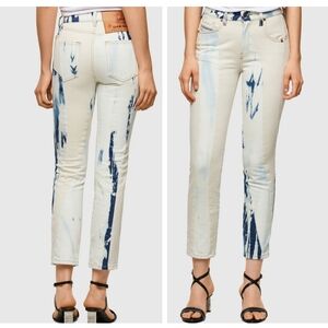New Diesel D-joy slim patchwork jeans tie dye acid wash cream